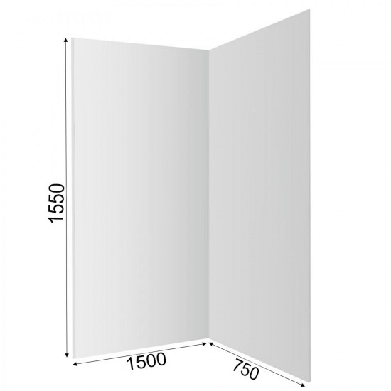 2 Sides 1500*750*1550mm Acrylic Bathhub Liner